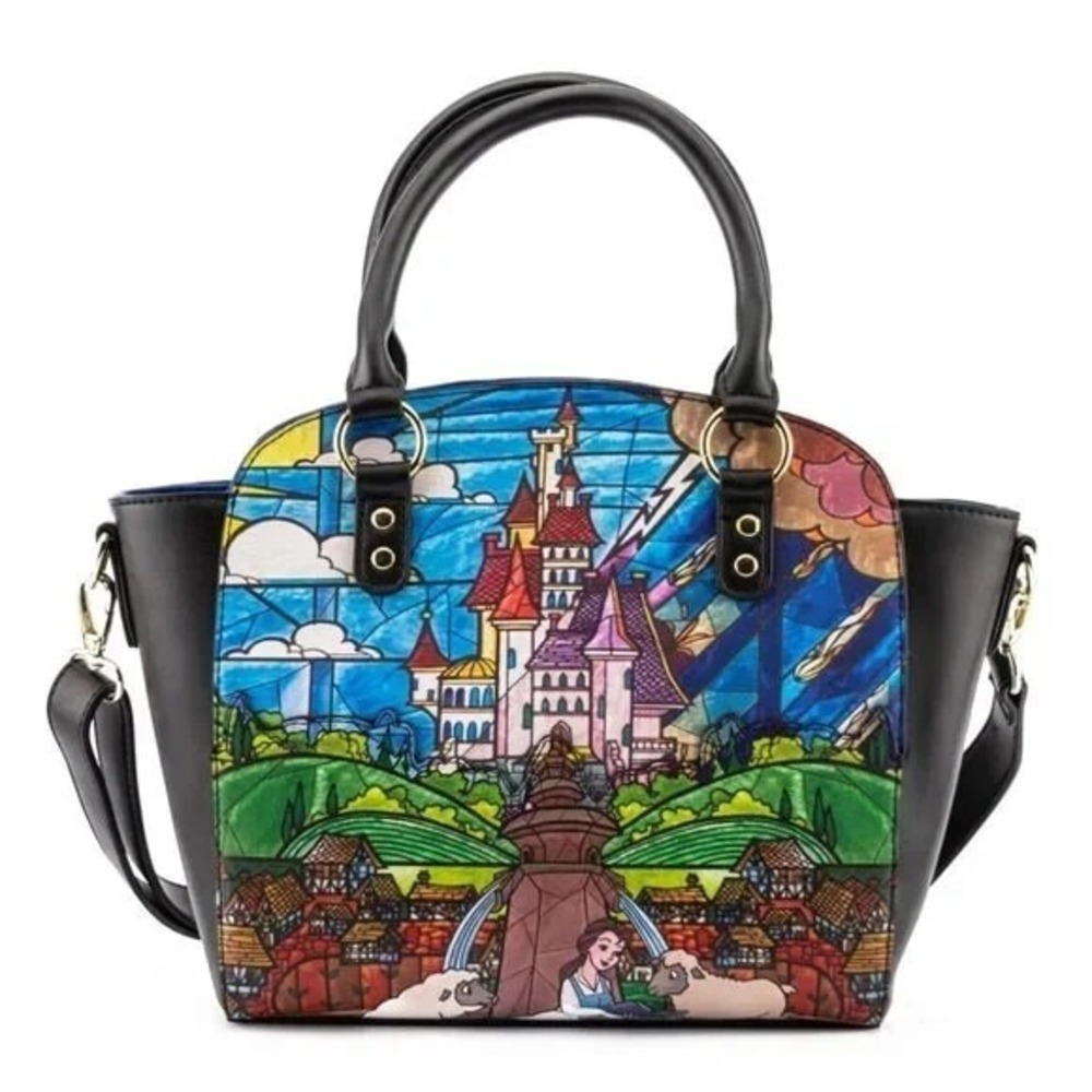 Loungefly Disney Beauty and the Beast Belle Castle Crossbody Bag